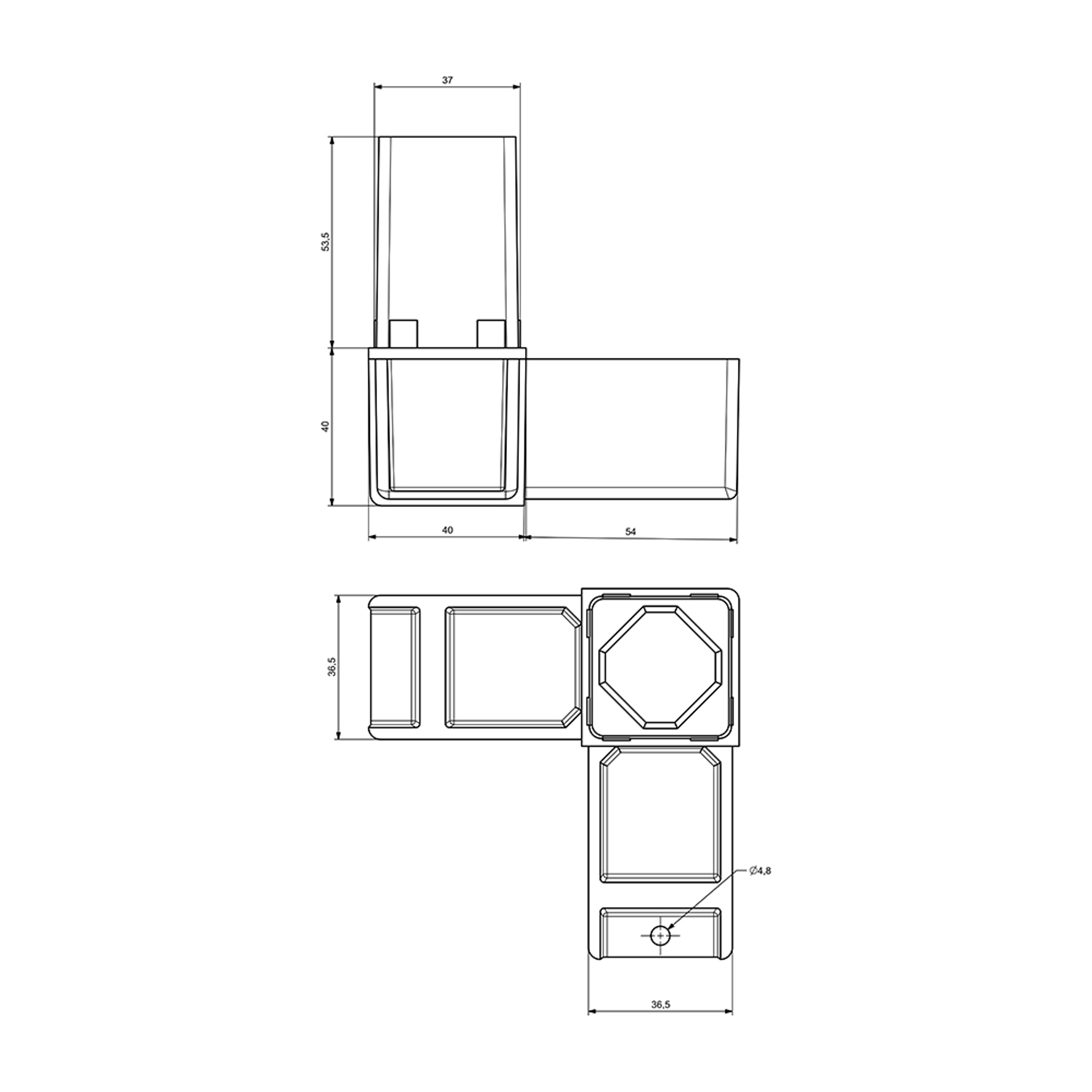 A0004 - 40x40 mm Alüminyum Köşe