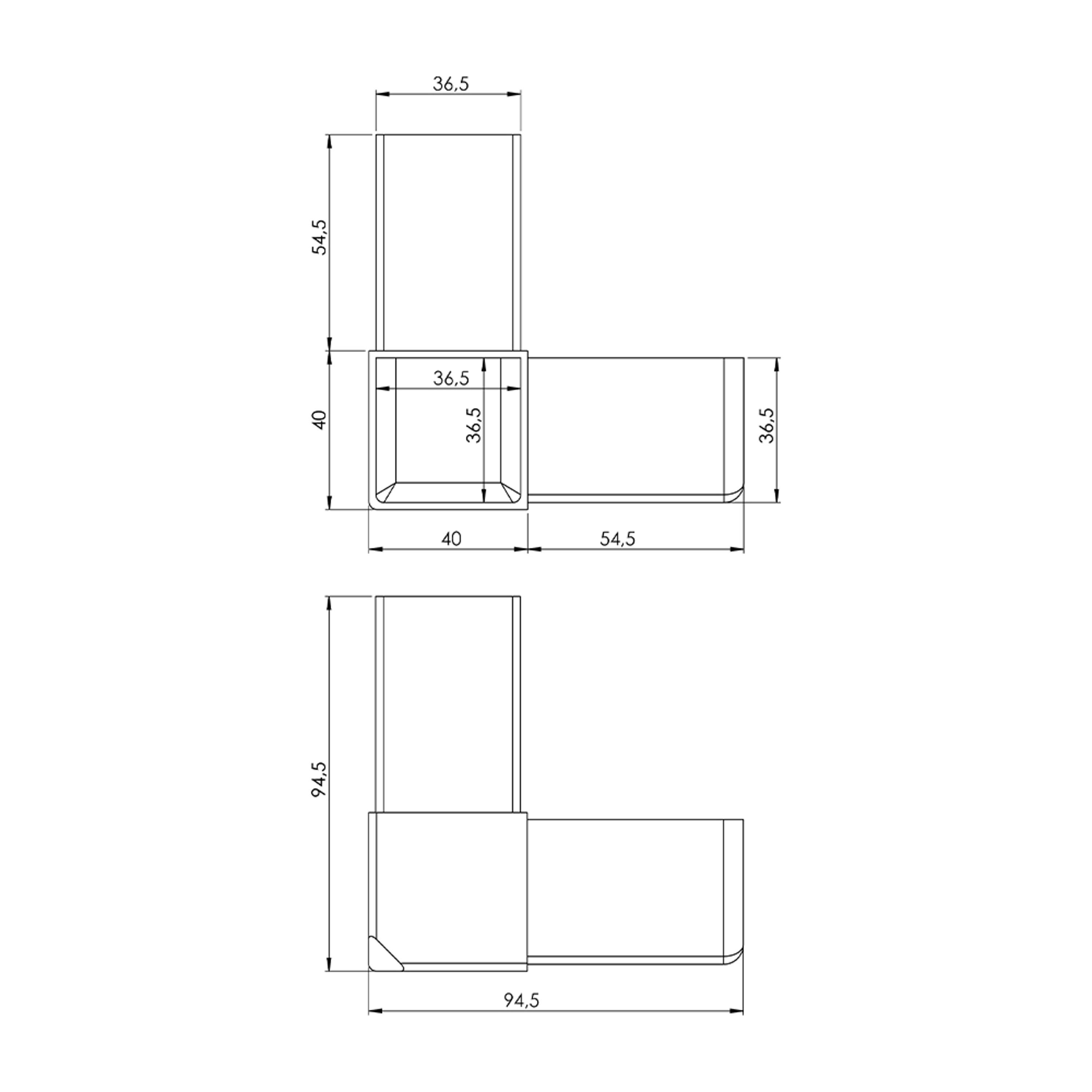 A0014 - A02.A04 - 40-40 mm Aluminum Corner