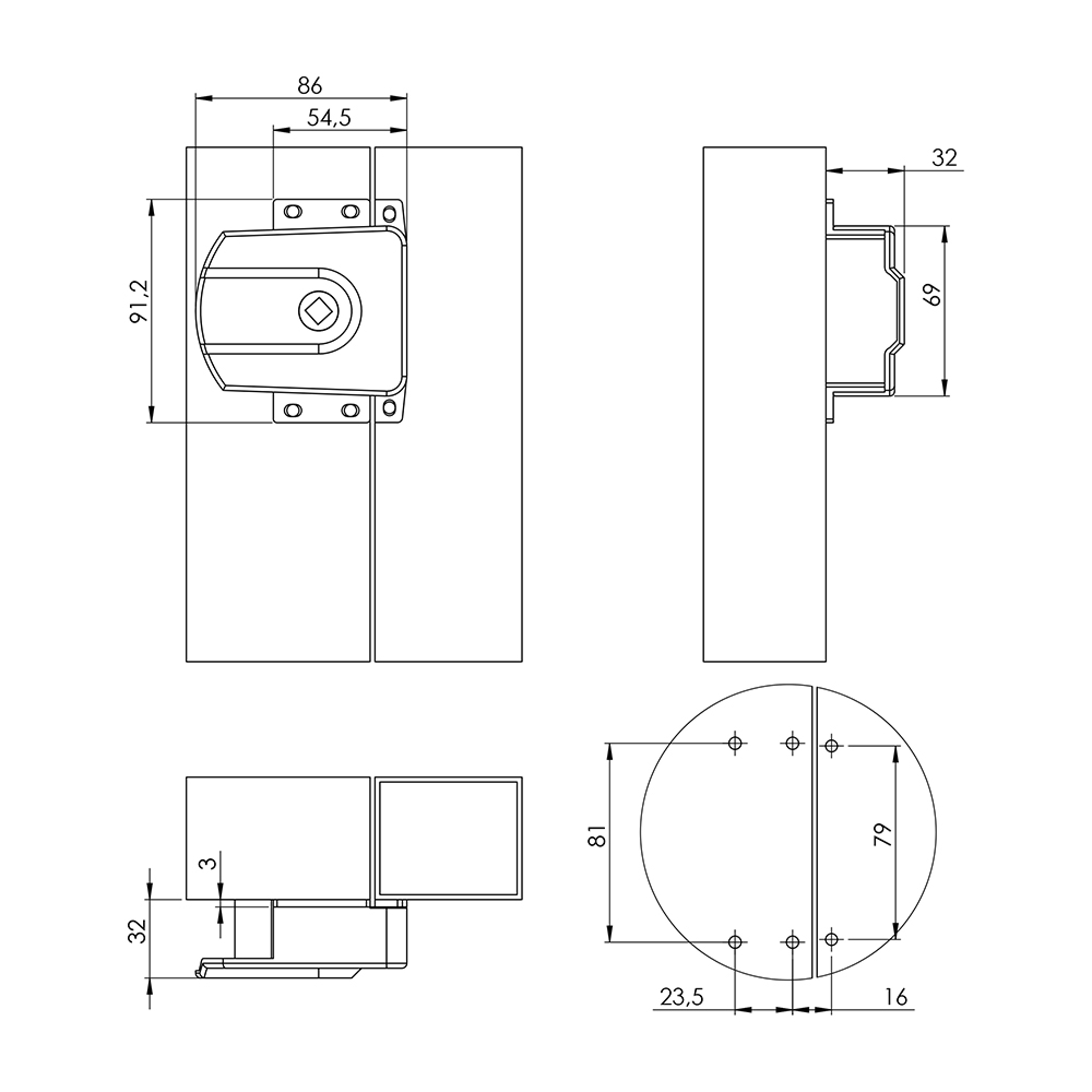 K0022 - B01.C01 - External Zamak Door Handle