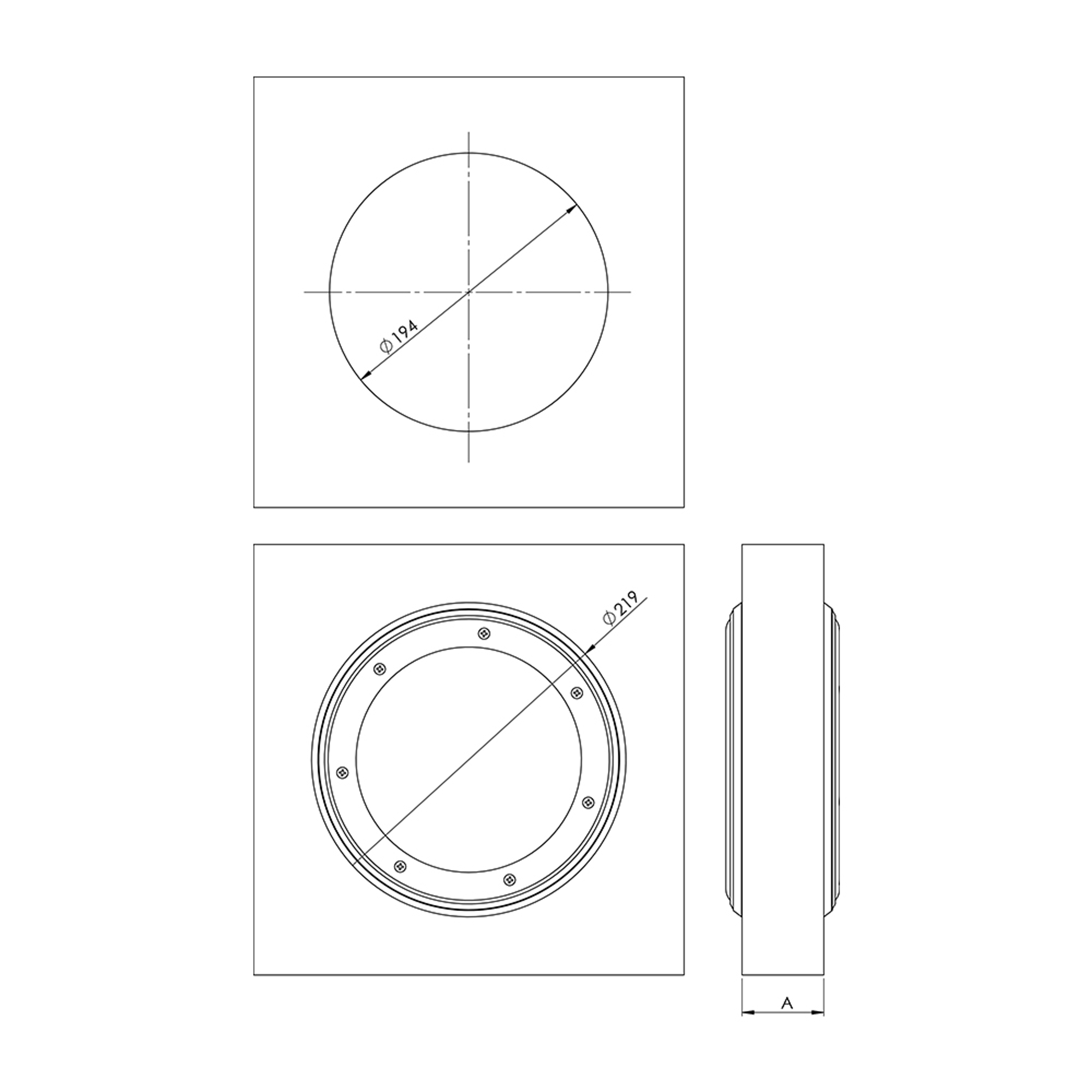 C0004 - B03.A01 - Porthole w/Gasket & Higher Collar