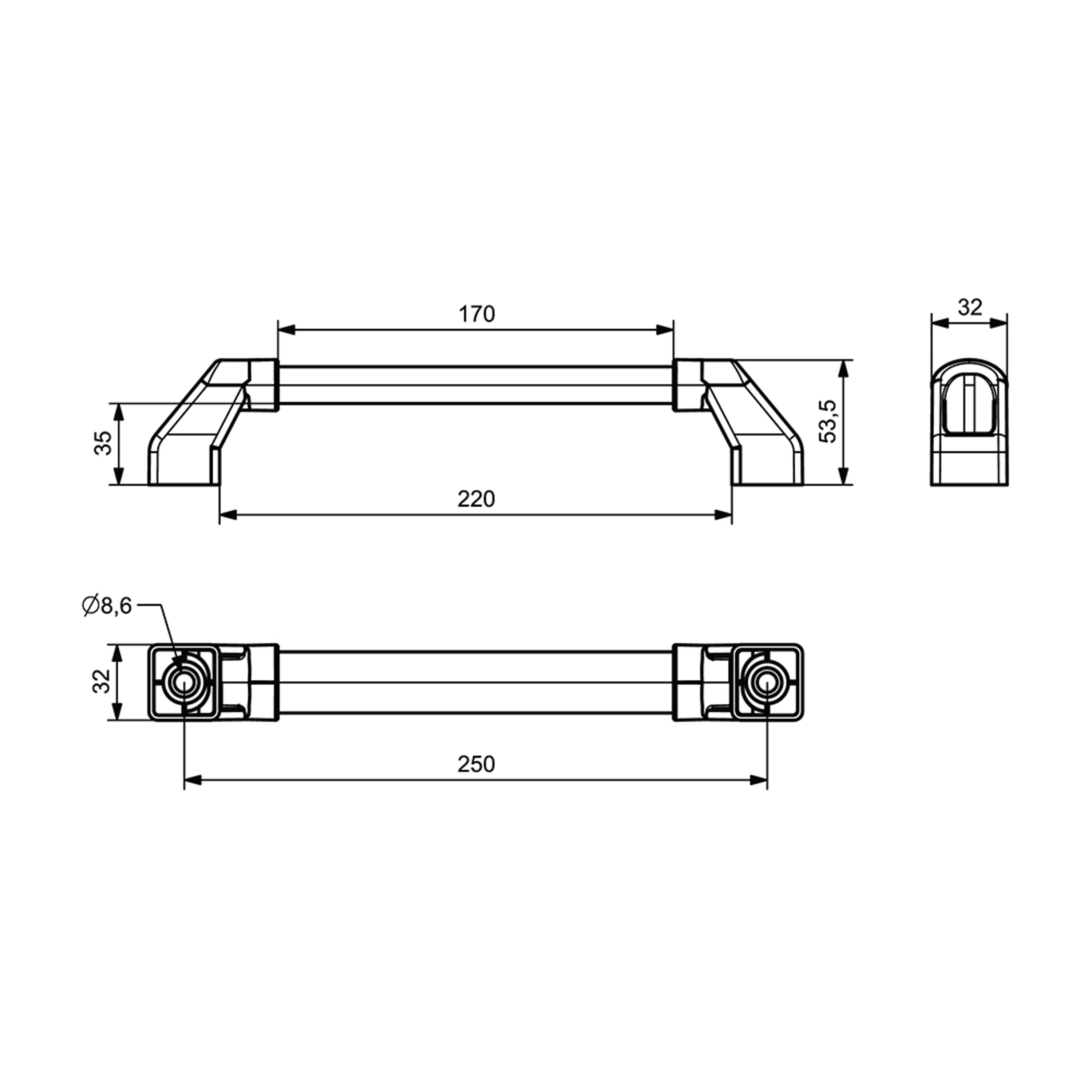 G0006-2 - Ellipse Shaped Resizable Door Handle