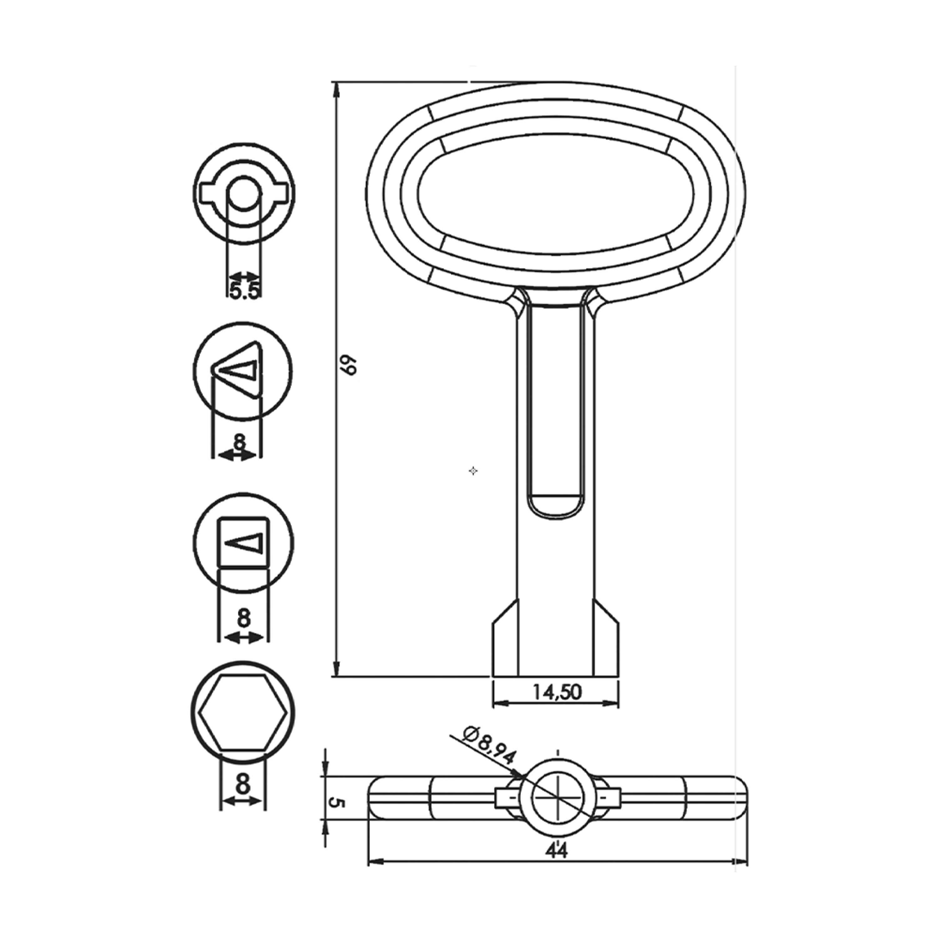 K0007 - External Door Handle Key