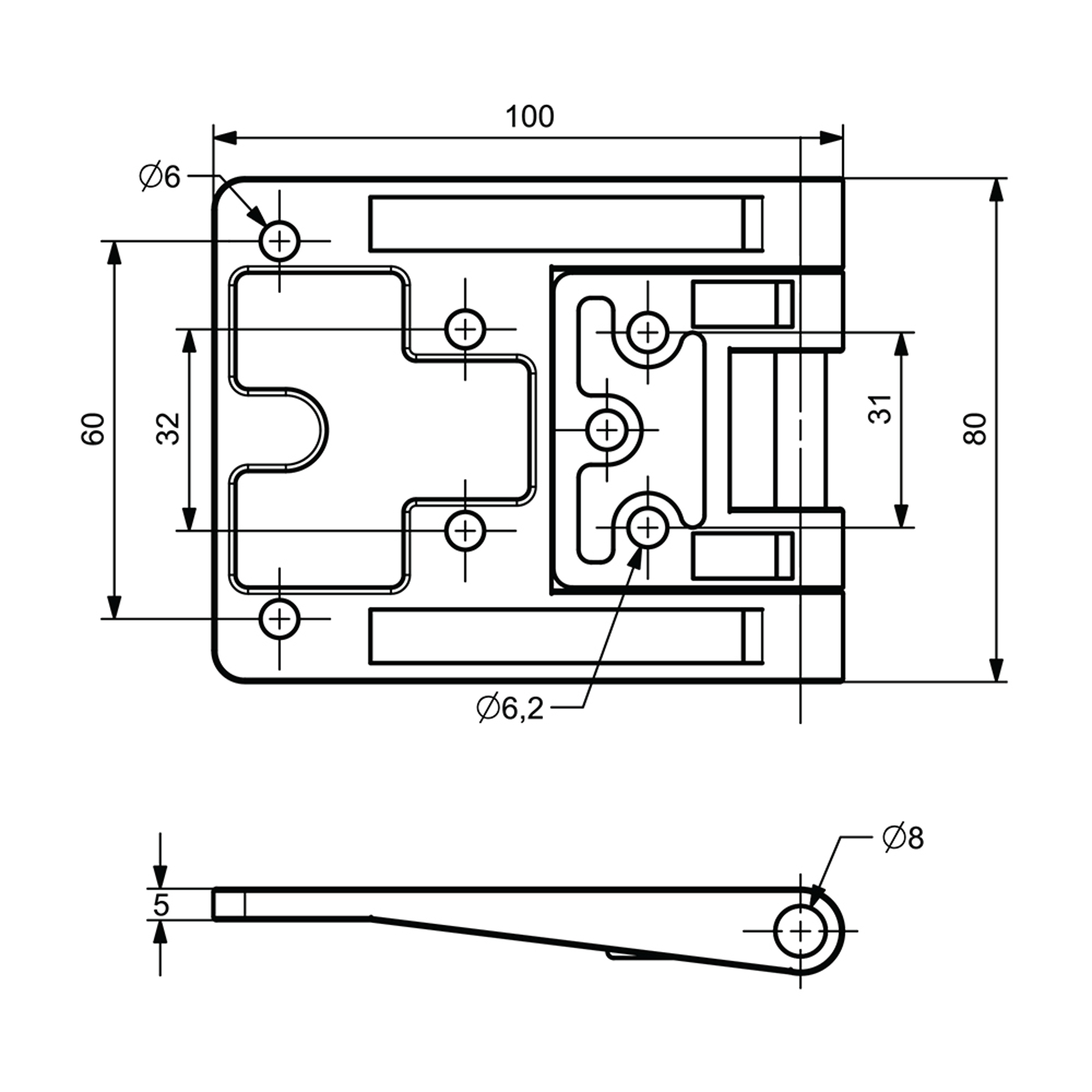 MA0003 - C-180 - Alüminyum Menteşe