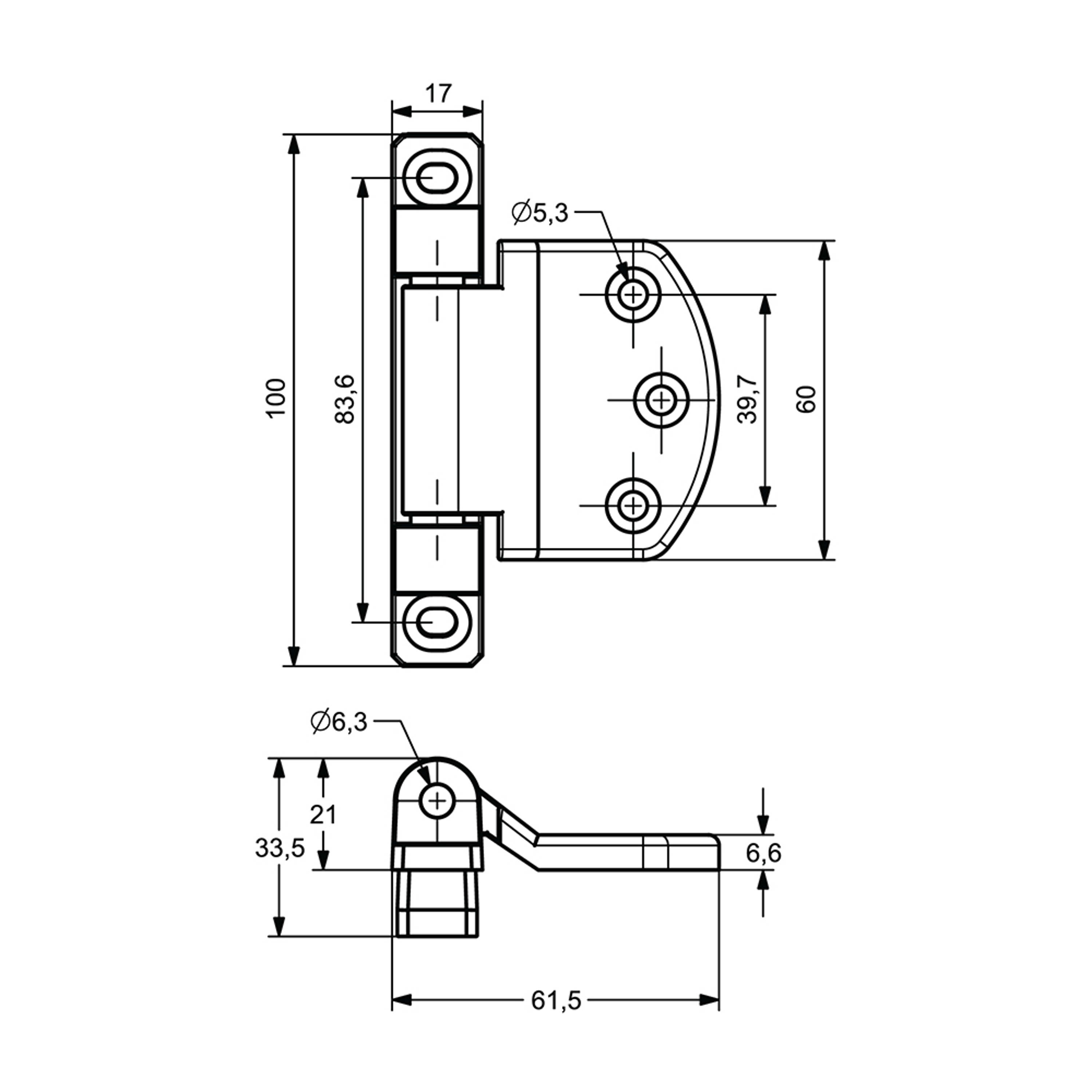 MA0005 - Aluminum Hinge w/Base