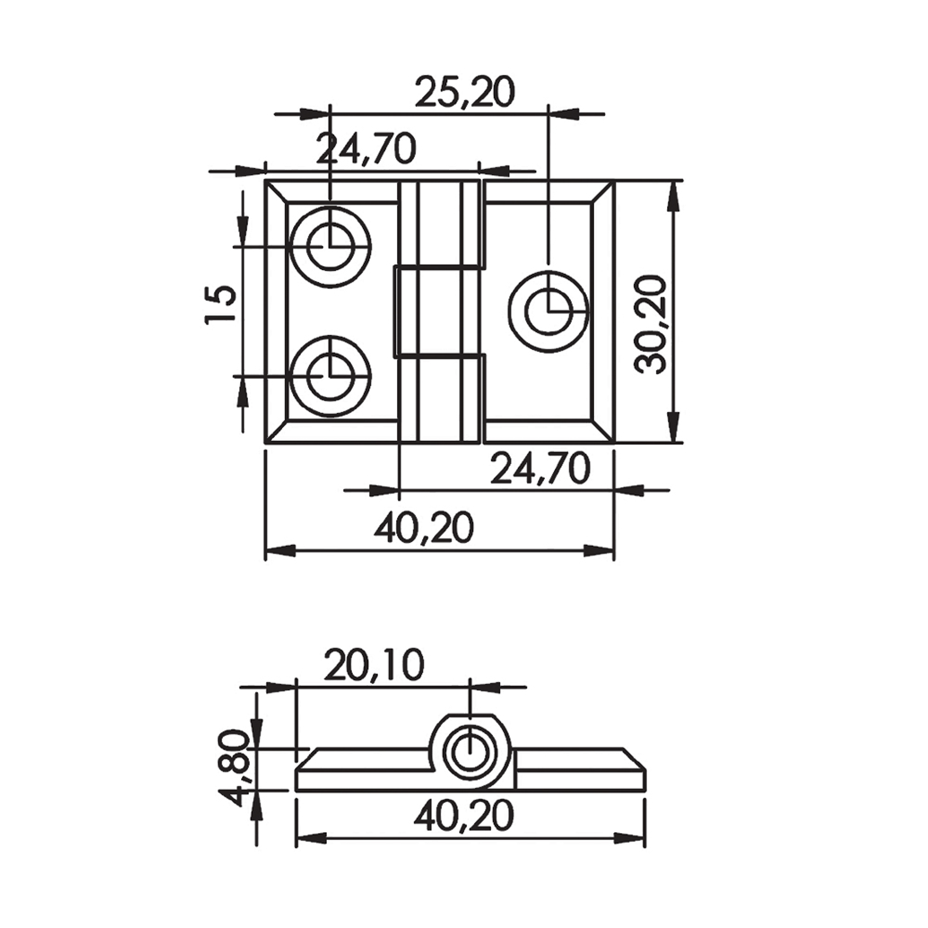 MZ0003 - 30-40 mm Zamak Menteşe