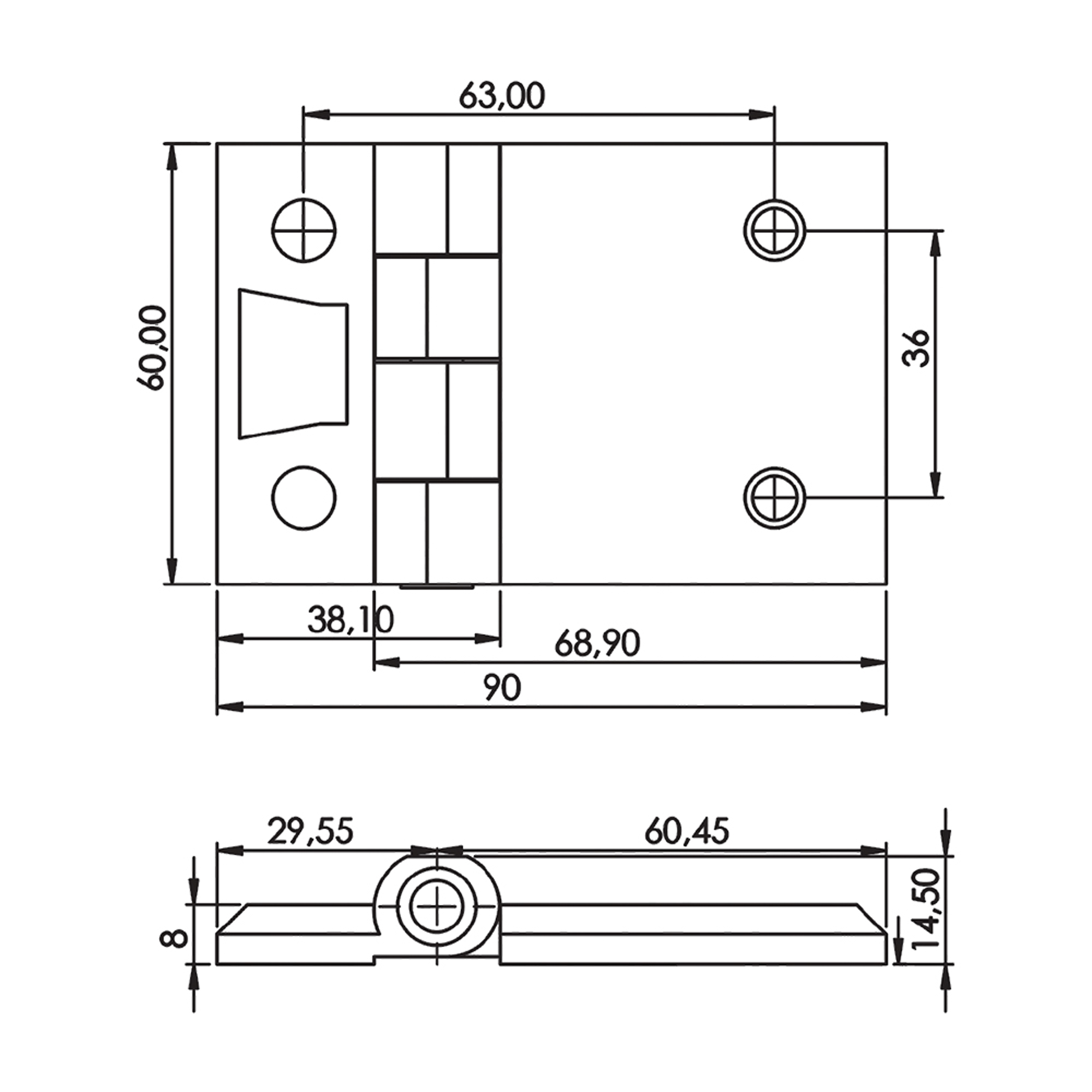 MZ0009 - 60-90 mm Zamak Menteşesi