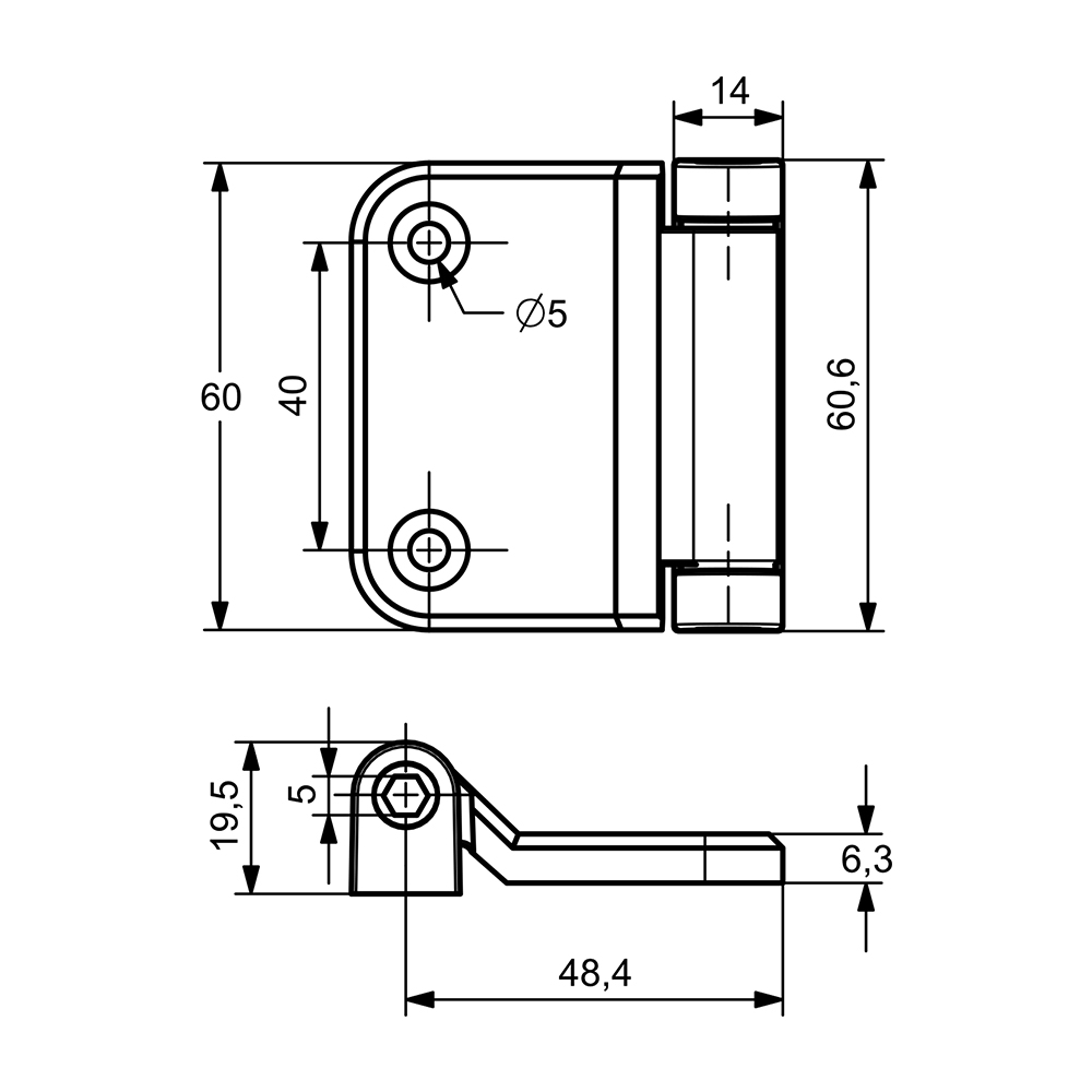 MZ0012 - Zamak Air Handling Unit Hinge