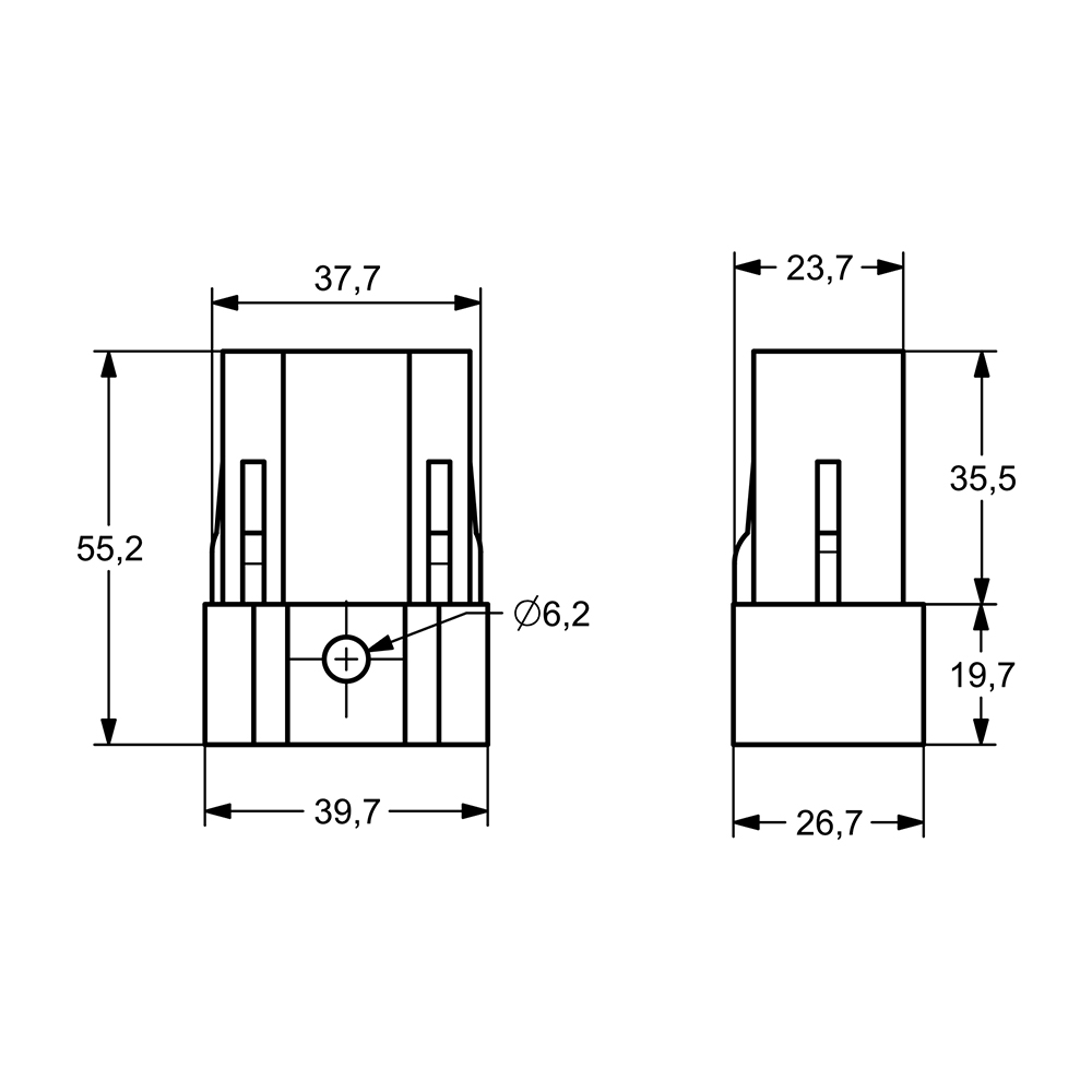 OA0001 - 40 mm Alüminyum Ara Profil Ucu