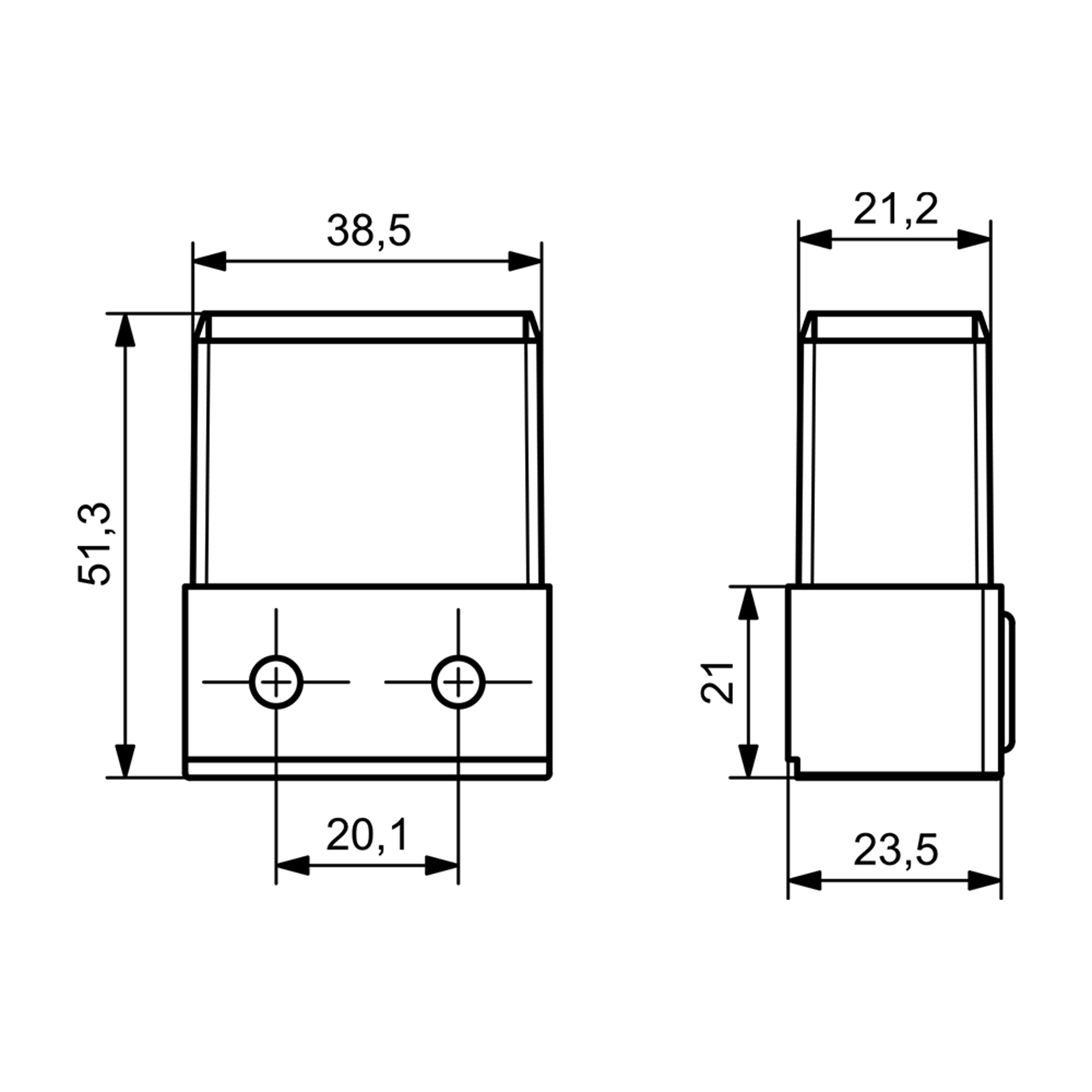 OP0008 - 40 mm Mid Profile End w/Double Hole