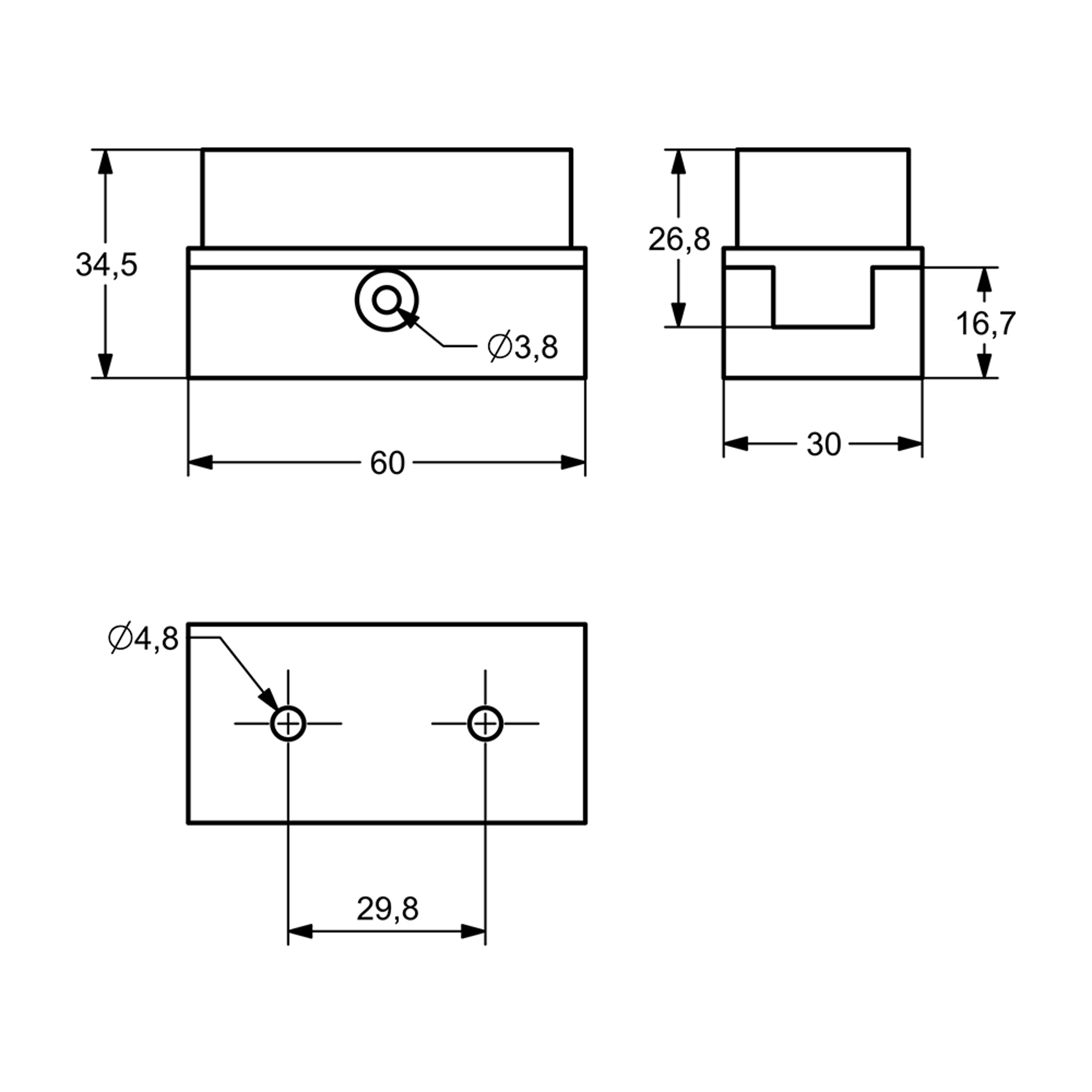 OP0010 - 30-60-5 mm Mid Profile End