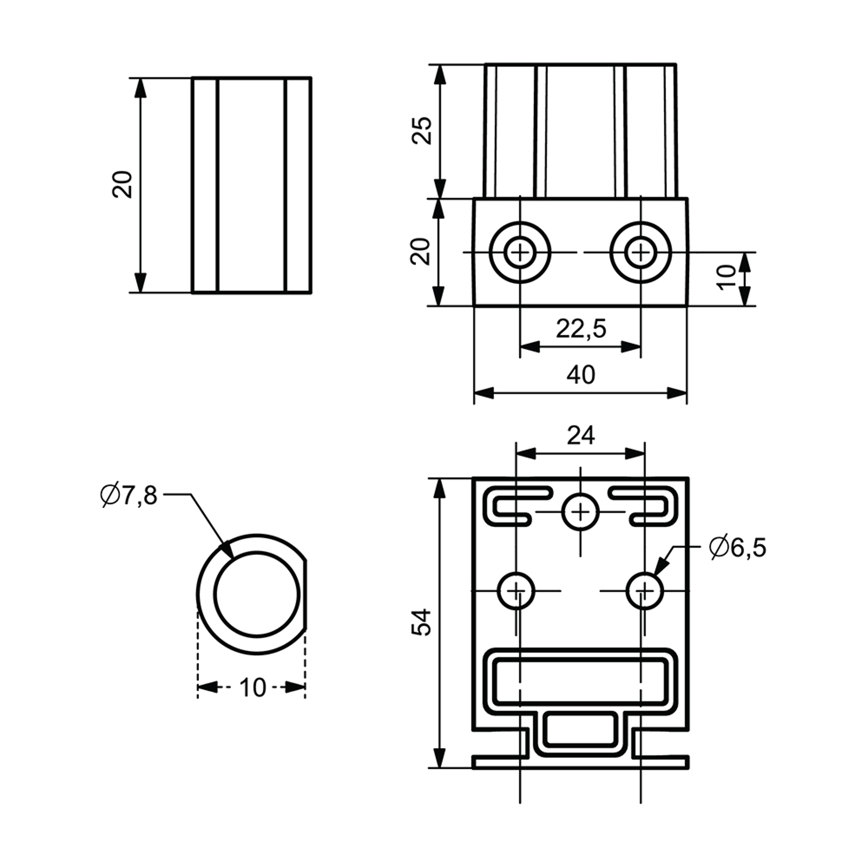 OP0011 - 45 mm Vidalı Ara Profil Ucu