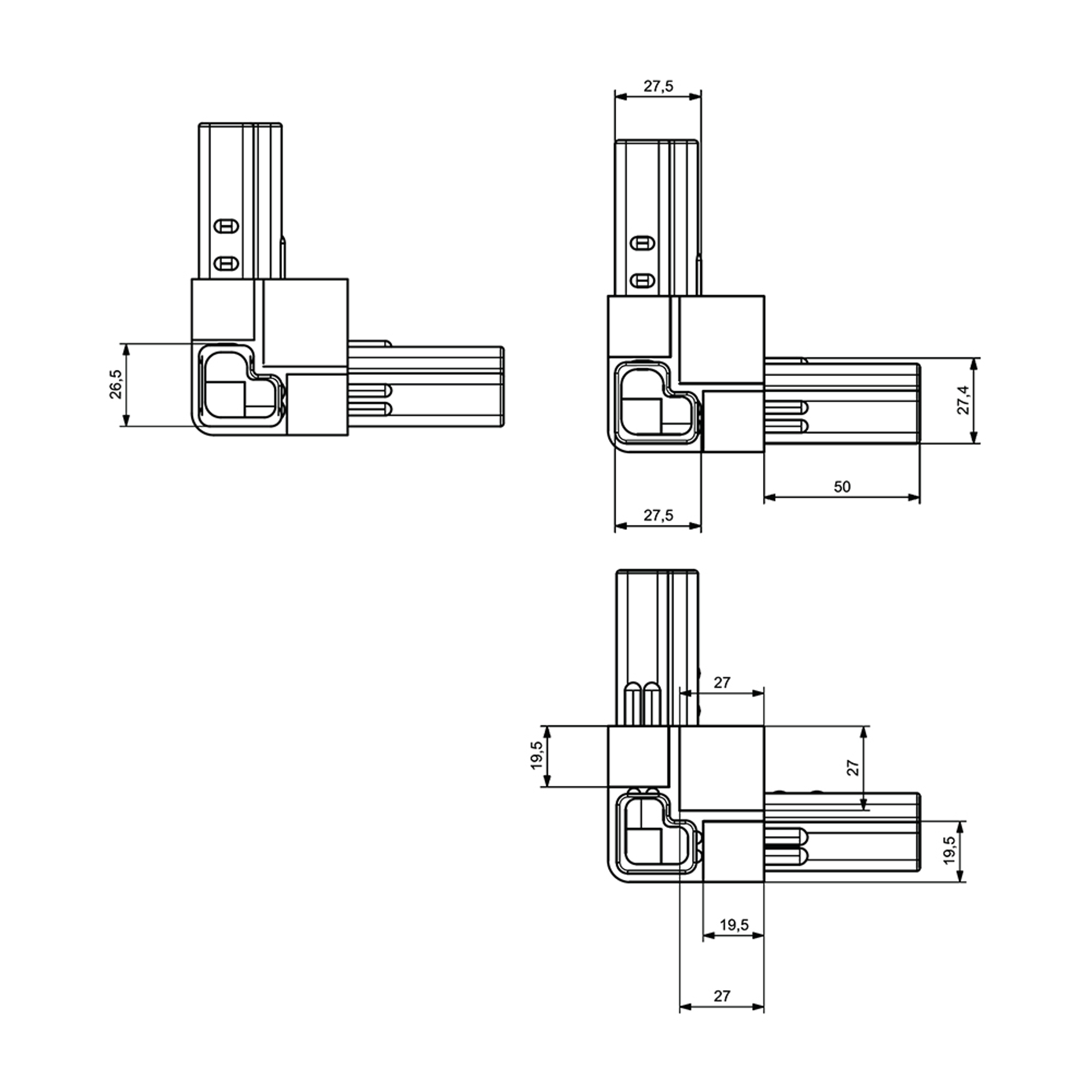 P0001 - 30-20 mm Plastic Corner