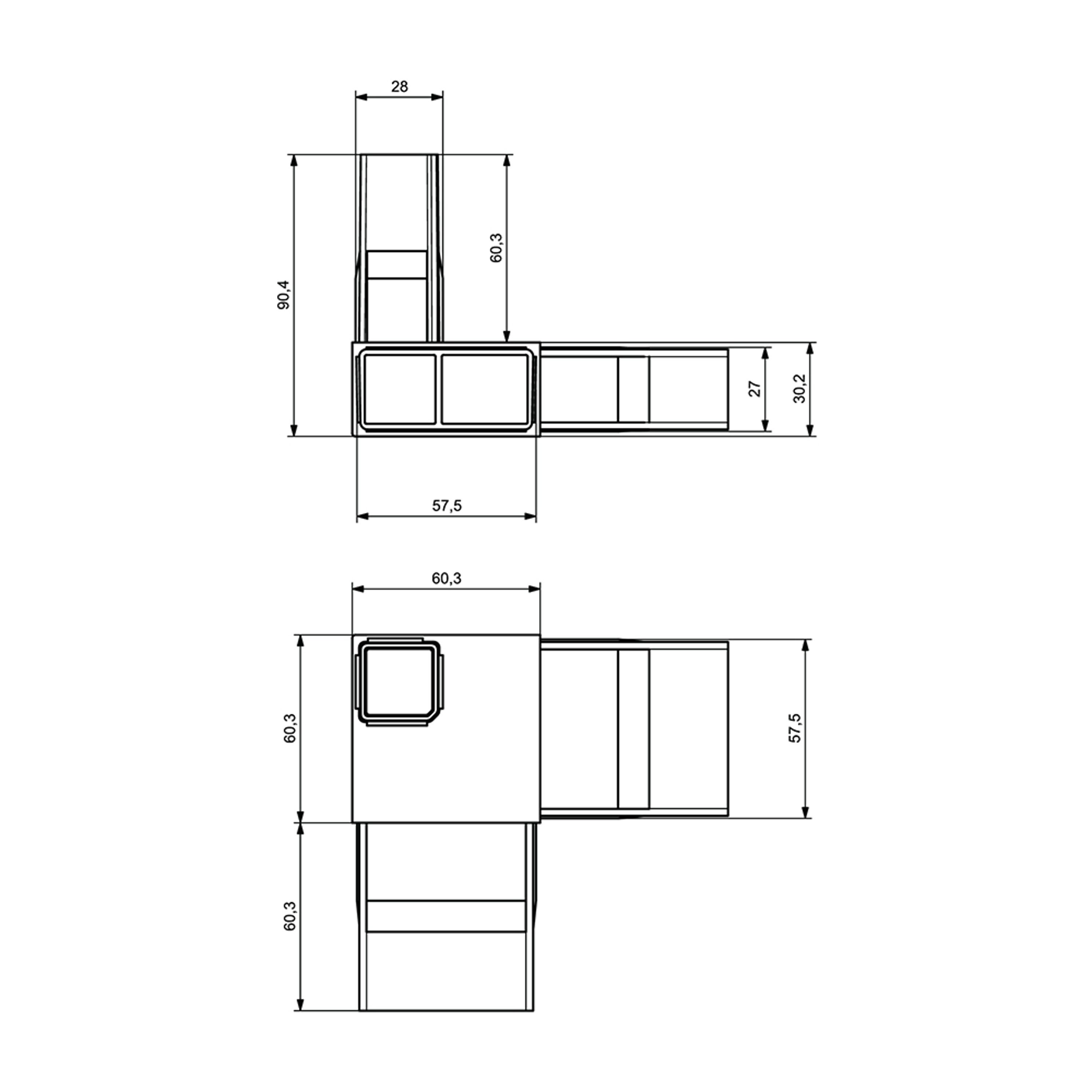 P0006 - 30-60 mm Plastic Corner