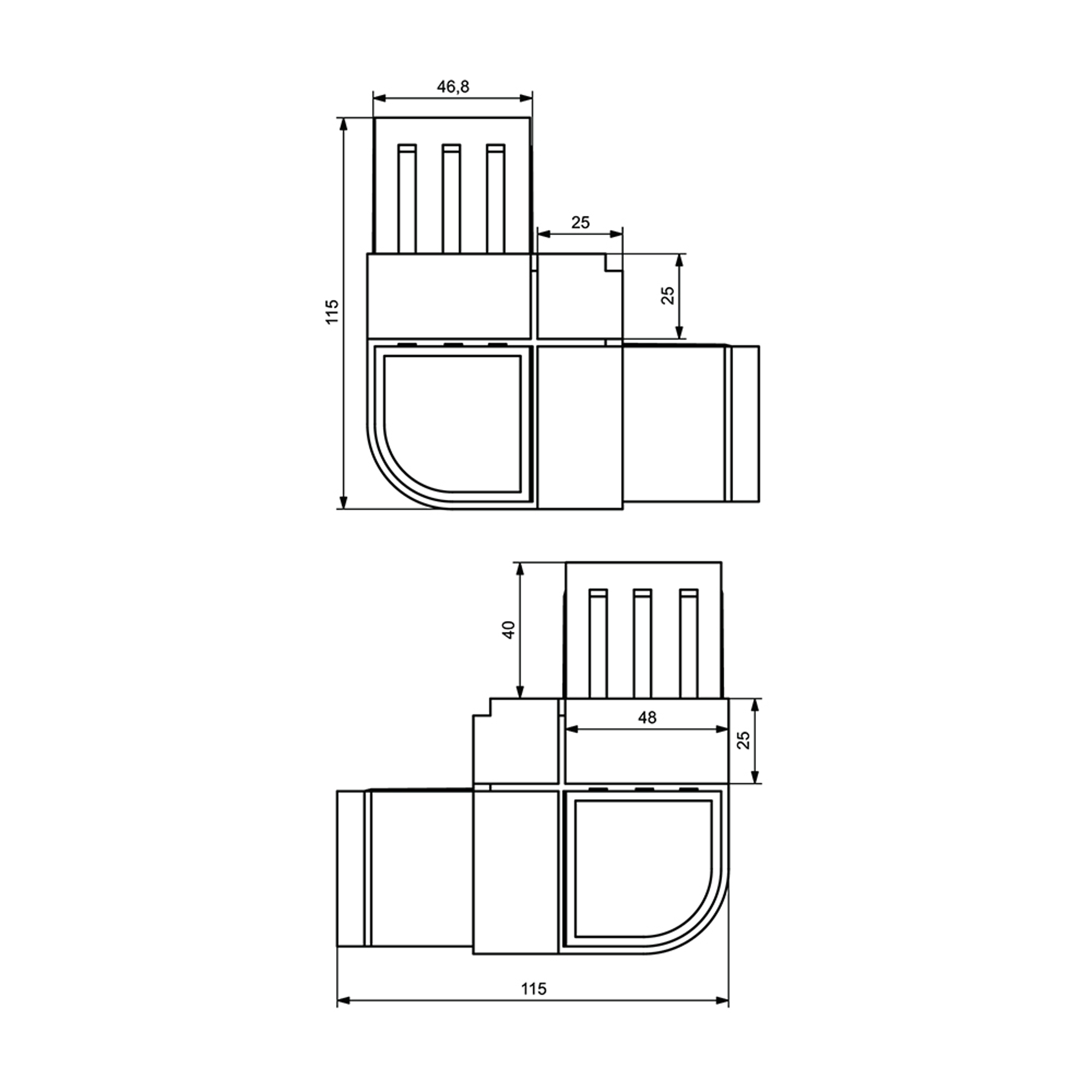 P0031-A02.C10 - 50 mm Plastic Corner