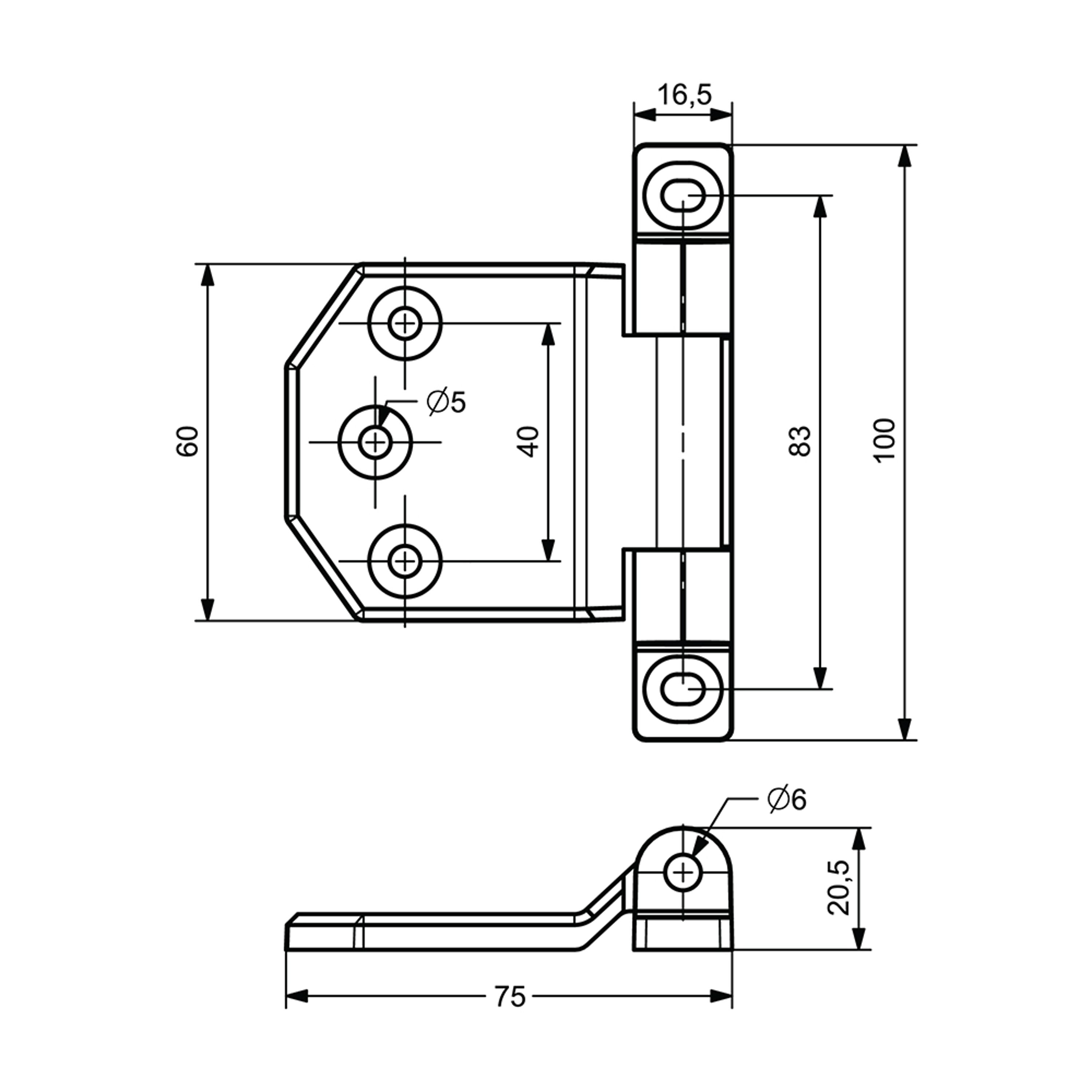 PM0002 - Plastic Hinge Without Base